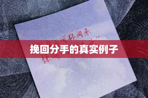 挽回分手的真实例子