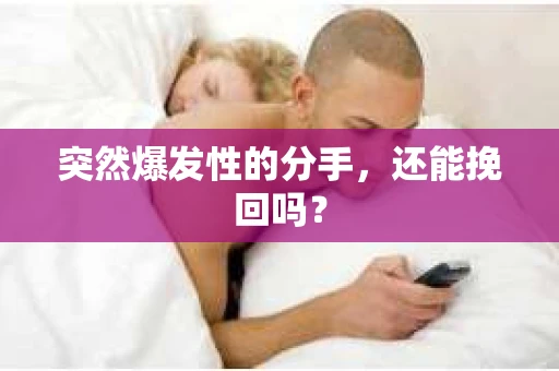 突然爆发性的分手,还能挽回吗? 突然爆发性的分手,还能挽回吗?