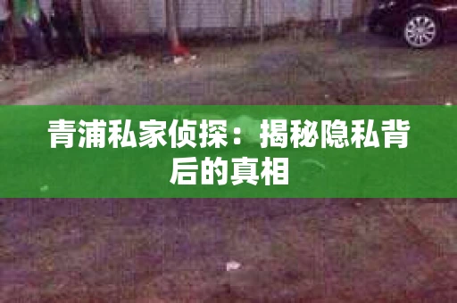青浦私家侦探：揭秘隐私背后的真相