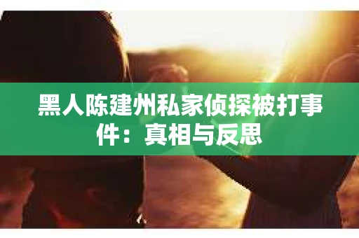 黑人陈建州私家侦探被打事件：真相与反思