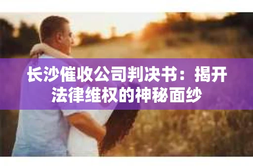 长沙催收公司判决书：揭开法律维权的神秘面纱