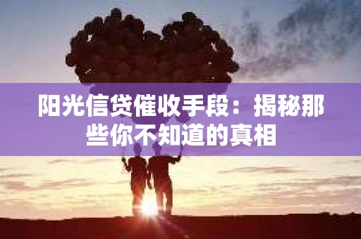 阳光信贷催收手段：揭秘那些你不知道的真相