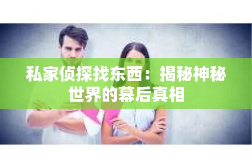 私家侦探找东西：揭秘神秘世界的幕后真相