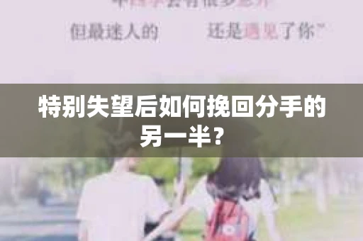 特别失望后如何挽回分手的另一半？
