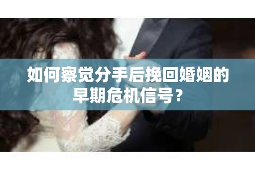如何察觉分手后挽回婚姻的早期危机信号？
