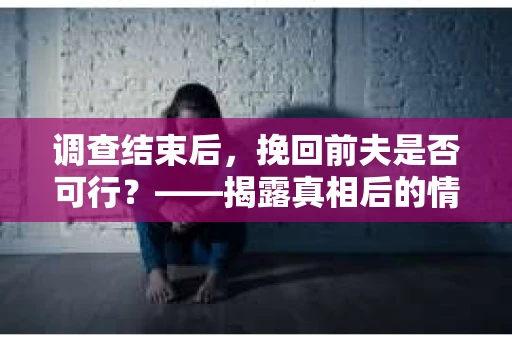 调查结束后,挽回前夫是否可行?——揭露真相后的情感疗愈与人生决策 调查结束后,挽回前夫是否可行?——揭露真相后的情感疗愈与人生决策