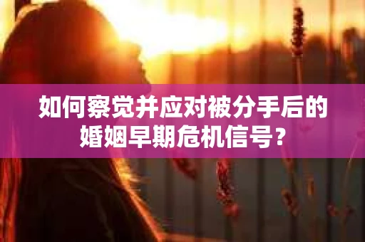 如何察觉并应对被分手后的婚姻早期危机信号？